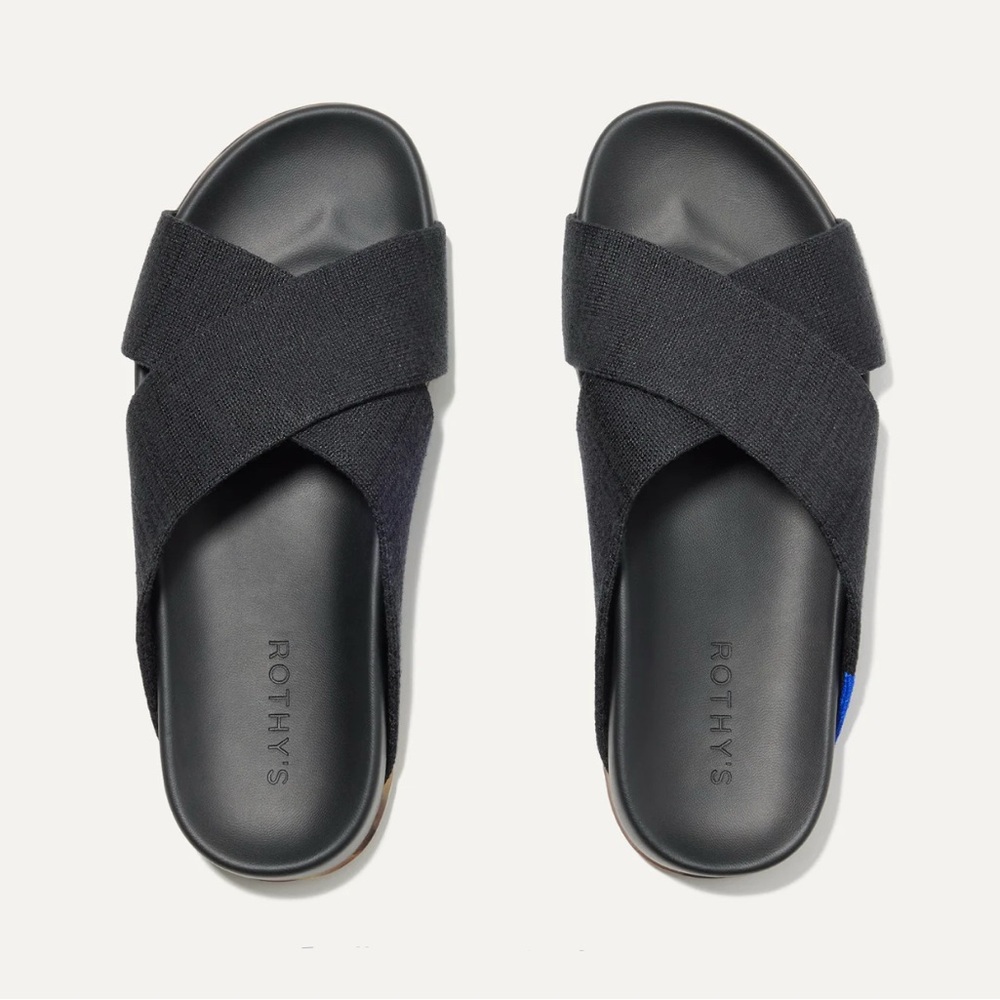 Rothy's The Weekend Slide in Black | Summer Sandals